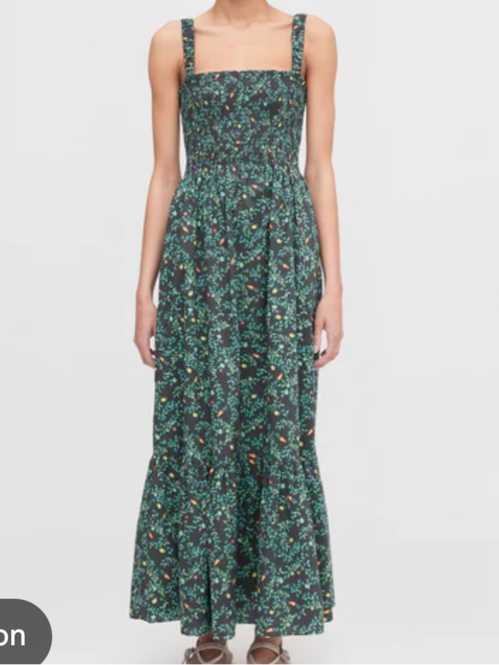 Hill House Navy Anjuli  midnight garden Smocked Maxi Dress with Straps